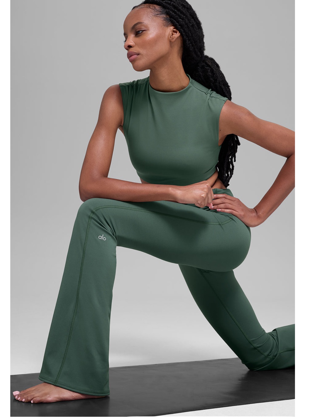 Alo Yoga Softsculpt Foldover Flare Legging Set Size M